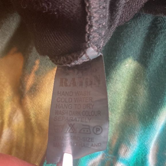 Womens Medium Black Hippie Tie Dye Rayon Skirt - Picture 7 of 8